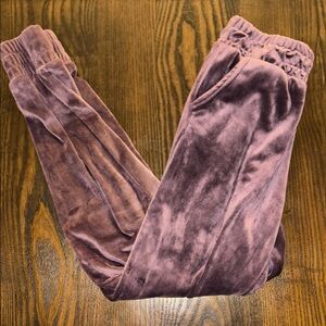 Women's Velvet Joggers in Mauve